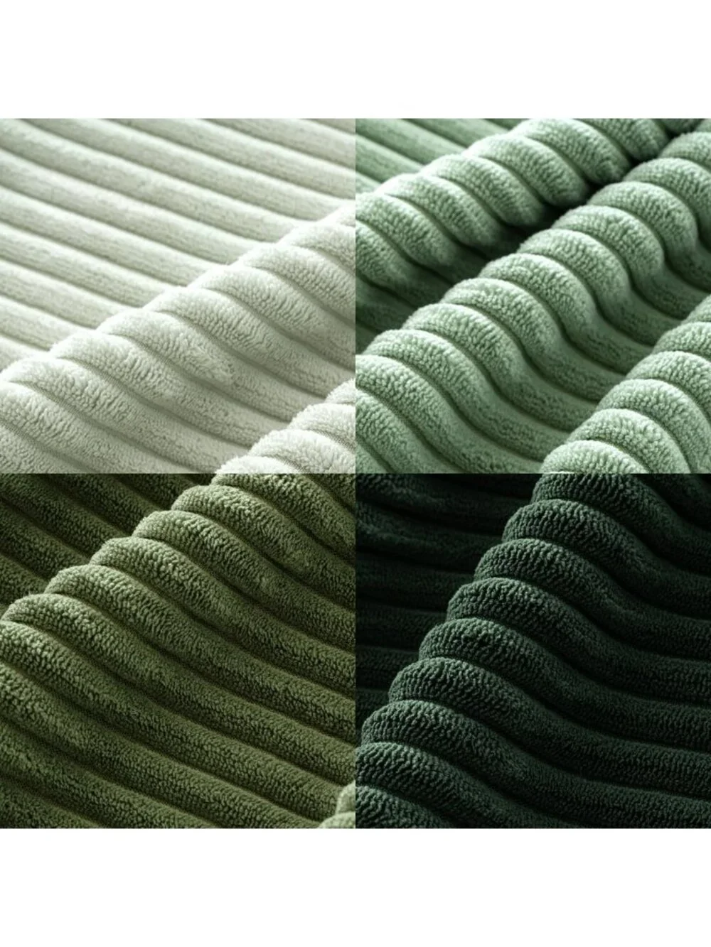 Boho Farmhouse Sage Green Throw Pillow Covers 18x18 Set of 4 - Soft Corduroy
